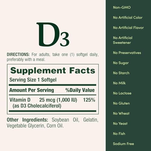 Nature'S Bounty Vitamin D3-1000 Iu Rapid Release Softgels 250 Ea (Pack Of 2)