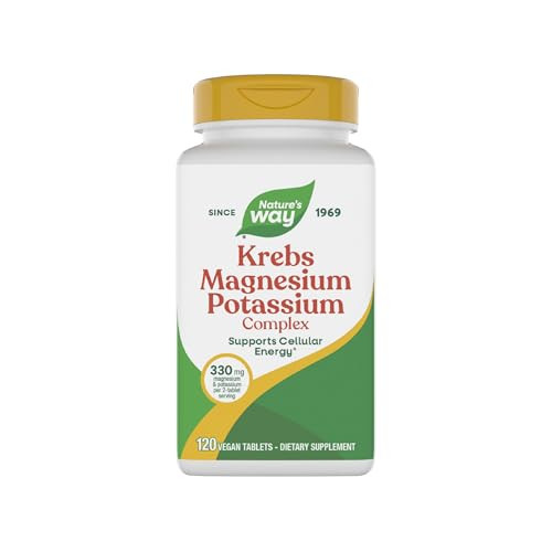 Nature'S Way Krebs Magnesium Potassium Complex Cellular Energy Support With Magnesium Lysinate & Malate And Potassium Citrate Vegan Gluten & Dairy Free 120 Tablets (Packaging May Vary)