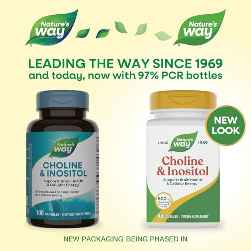 Nature'S Way Choline & Inositol Brain Health Cellular Energy 1000 Mg Per Serving 100 Capsules