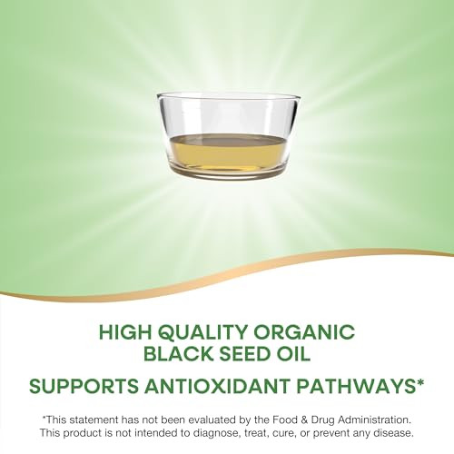 Nature'S Way Organic Black Seed Oil Supports Antioxidants Pathways Cold-Pressed Vegan Gluten Free 8 Fl Oz (Packaging May Vary)