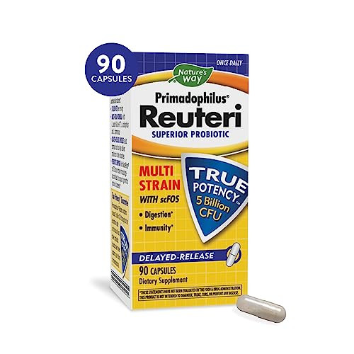 Nature'S Way Primadophilus Reuteri Probiotic Supports Digestive & Immune Health 5 Billion Live Cultures 90 Capsules (Packaging May Vary)