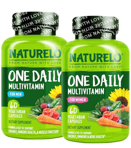 Naturelo One Daily Multivitamin For Women 60 Capsules And One Daily Multivitamin For Men 60 Capsules 2 Month Supply Bundle