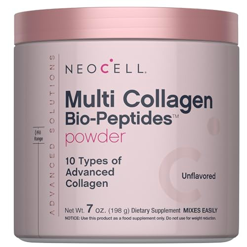 Neocell Multi Collagen Peptides Powder 7 Oz 10 Types Of Advanced Bio-Peptides Superior Absorption Unflavored And Mixes Easily