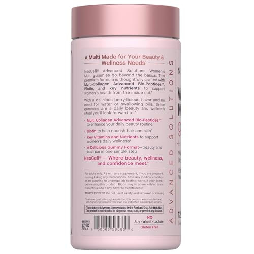 Neocell Women'S Multi Gummy With Collagen 120 Gummies Essential Vitamins & Minerals Berry Flavor Supplement