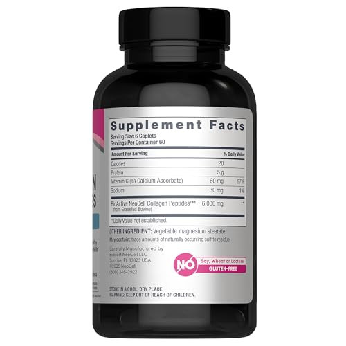 Neocell Collagen Peptides Pills 360 Caplets With Vitamin C Supplement For Women And Men