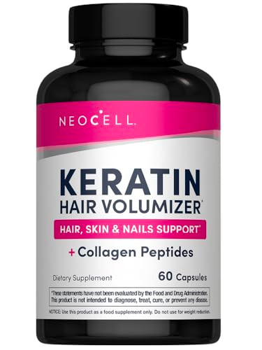 Neocell Keratin Hair Volumizer With Collagen Amla Extract And Vitamin C Hair And Skin Supplement Capsule 60 Count 1 Bottle