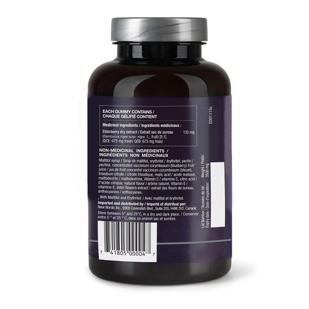 New Nordic Elderberry Vegan Gummies Sugar Free Chewable Immune Support With Vitamin C For Adults And Kids 4 No Artificial Colors Or Flavors 60 Count (Pack Of 1)