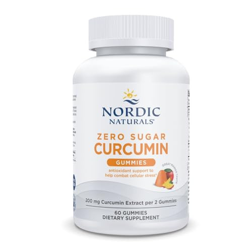Nordic Naturals Zero Sugar Curcumin Gummies Mango - 60 Gummies - 200 Mg Optimized Curcumin Extract - Great Taste - Antioxidant Support Healthy Metabolic Balance - Non-Gmo Vegan 30 Servings