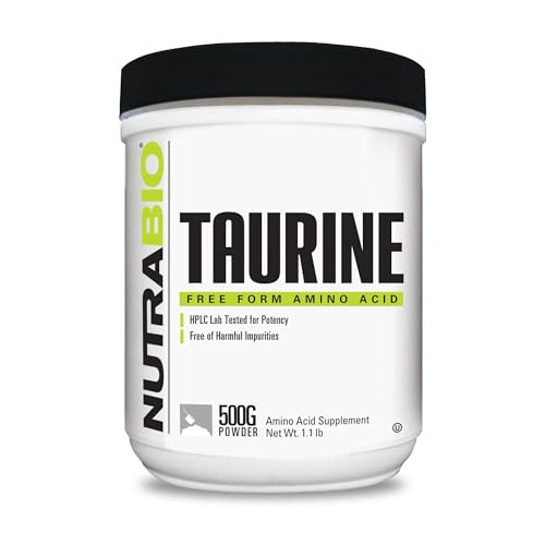 Nutrabio Taurine Powder 500G Pure Free-Form L-Taurine Amino Acid Supplement Supports Cellular Health Energy And Wellness Non-Gmo Usp Grade