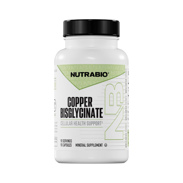 Nutrabio Chelated Copper Bisglycinate Supplement (3Mg) Immune Support - Copper Supplement 90 Capsules
