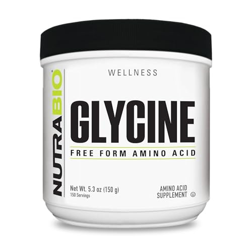 Nutrabio Glycine Powder - Glycine Supplement- Free Form Amino Acid Supplement - 1000Mg Serving - 150G 150 Servings