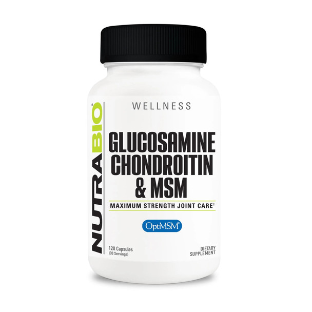 Nutrabio Glucosamine Chondroitin & Optimsm Supplement Joint Support Formula - 120 Capsules (120 Count)