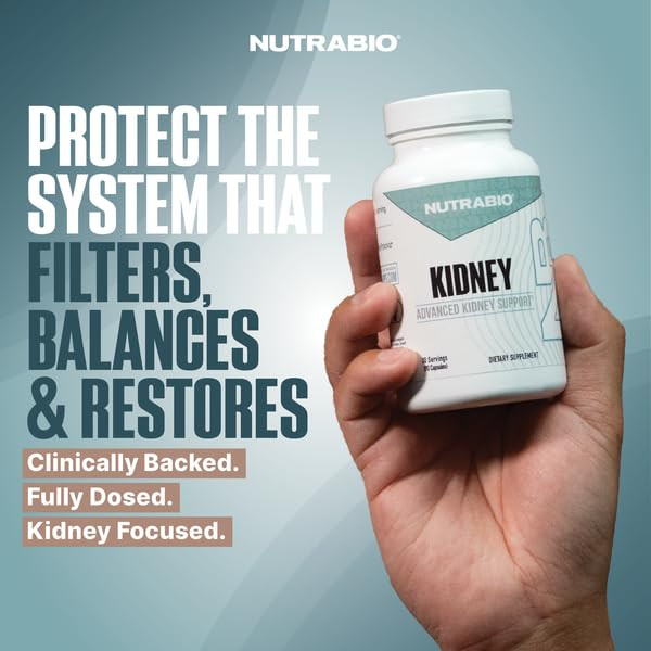 Nutrabio Advanced Kidney Support Supplement- Kidney Cleanse Detox & Repair Health Supplement- 30 Servings 90 Capsules