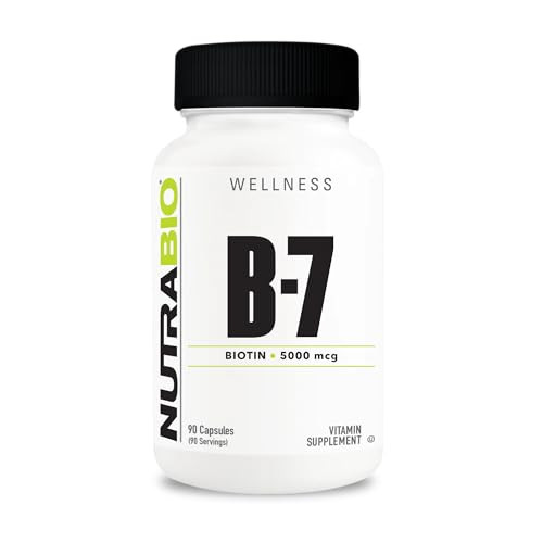 Nutrabio Biotin (Vitamin B-7) Supplement 5000Mcg - May Help Promote Healthy Hair Skin And Nails 90 Vegetable Capsules