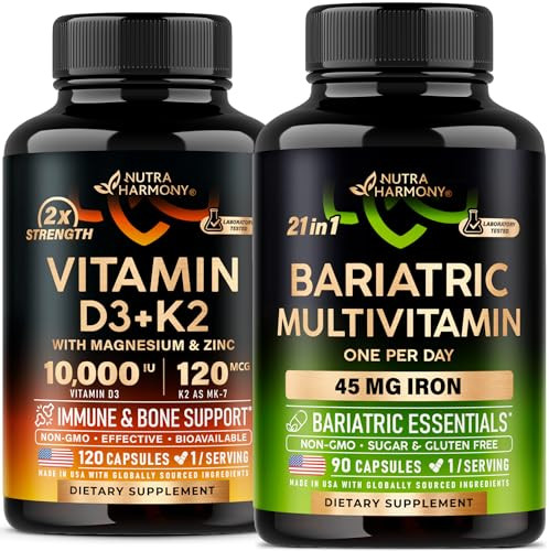 Nutraharmony Vitamin D3 K2 & Bariatric Multivitamin Capsules
