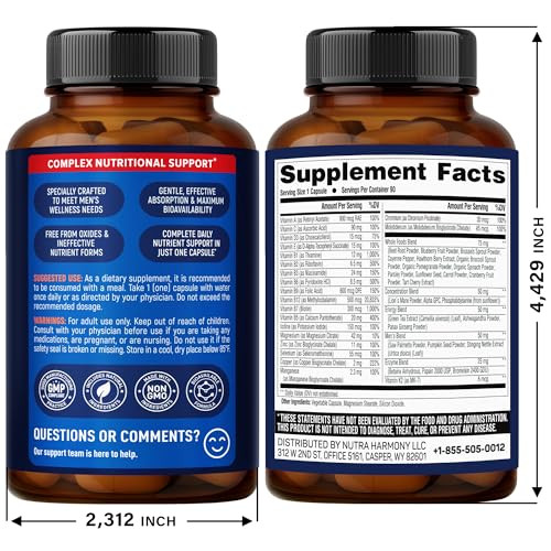 Nutraharmony Multivitamins For Men Capsules & Omega 3 Fish Oil Softgels