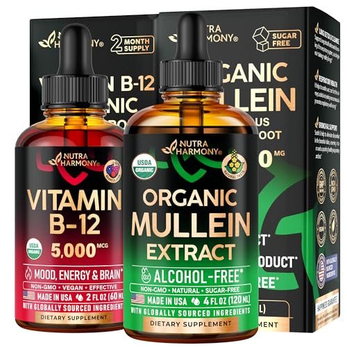 Nutraharmony Organic Mullein Drops & Vitamin B12 Drops