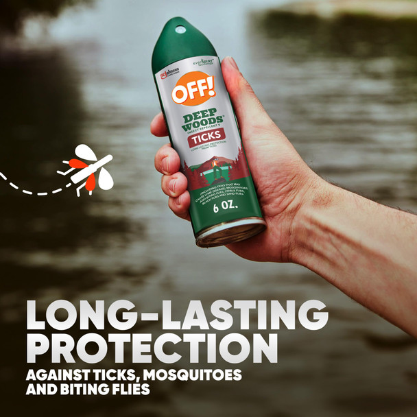 Off Deep Woods Insect Repellent Aerosol Bug Spray With Long Lasting Protection From Ticks And Listed Bugs 6 Ounce (Pack Of 1)