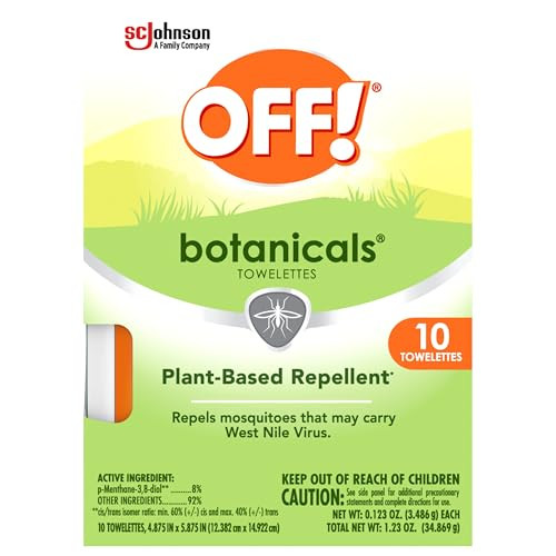 Off Botanicals Insect Repellent Wipes Mosquito Repellent 10 Count Individually Wrapped Wipes