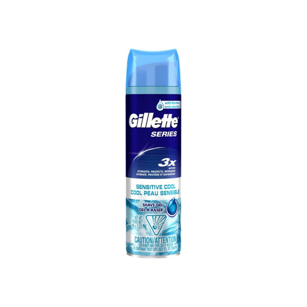 Gillette Series Sensitive Cool Men's Shaving Gel, 7 oz