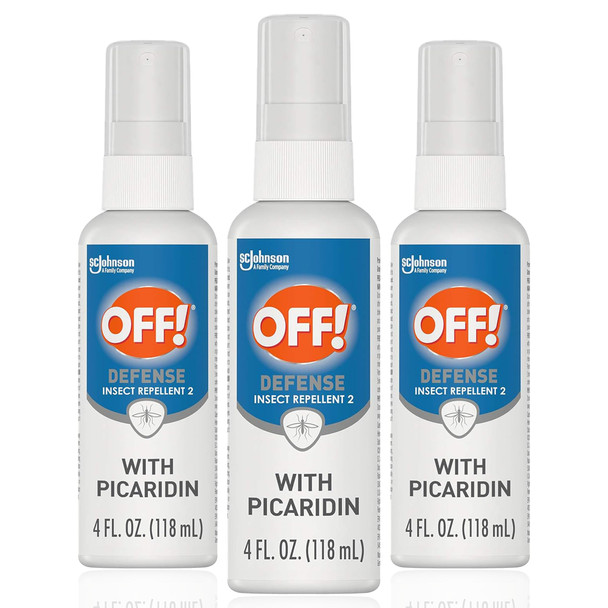 Off Defense Insect Repellent Spritz With Picaridin 3 Pack Bug Spray With Long Lasting Protection From Mosquitoes 4 Oz