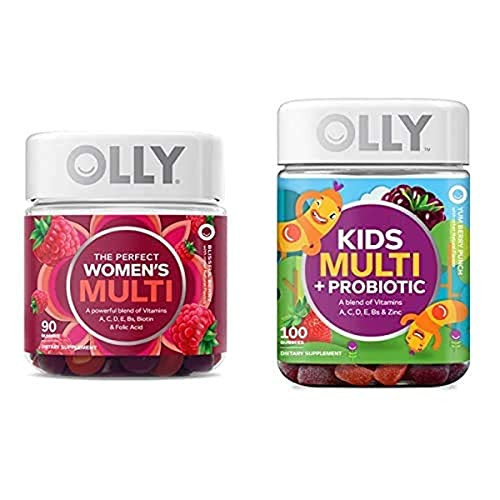 Olly The Perfect Women'S Multi And Kid'S Multi Probiotic Family Pack Gummies 2 Count Chewable Supplement
