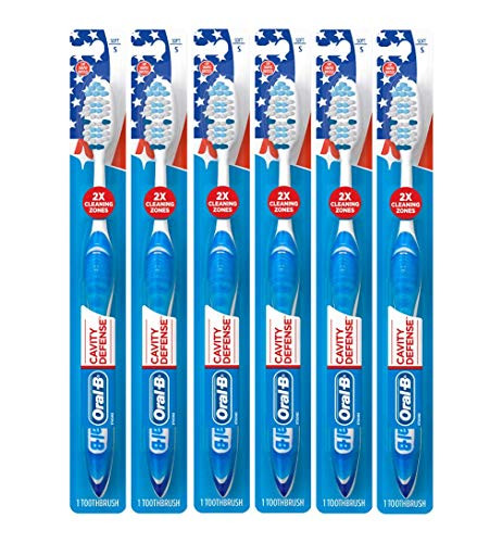 Oral-B Cavity Defense Toothbrush With Cup Shaped Bristles & Tongue Cleaner Soft - Pack Of 6