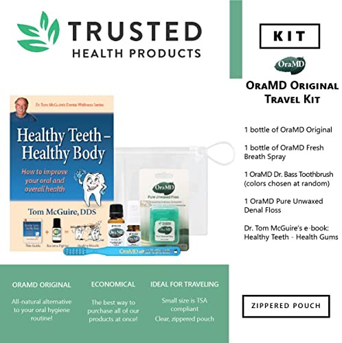 Oramd Original Strength Pure Unflavored Fragrance Free Unwaxed Dental Floss 54.6 Yards Shred Resistant And Dr. Bass Toothbrush Both For Ultraclean Plaque Removal - Teeth & Gum Protection
