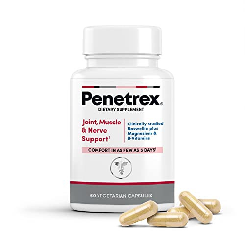 Penetrex Clinically Studied Magnesium Glycinate Supplement For Joint Muscle & Nerve Support - Comfort In 5 Days With Advanced Boswellia Serrata Extract Vitamin D B C (60 Count 1 Month Supply)