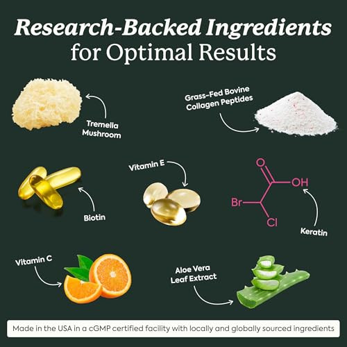Plant People Wonderbeauty Hair Skin & Nails Rejuvenation Gummies With Tremella Mushroom Collagen Peptides Keratin & Biotin Watermelon Flavor 60 Gummies