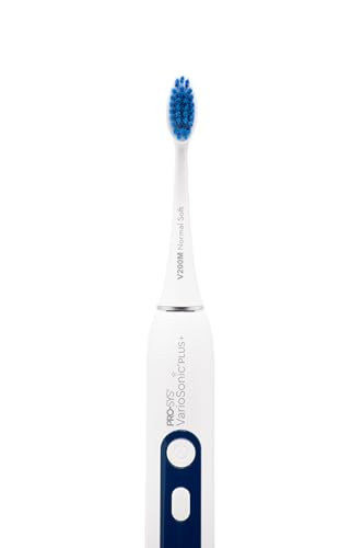 Pro-Sys Variosonic Plus Professional Electric Toothbrush Full Kit Rechargeable Powered Toothbrush With Travel Case 5 Brush Heads 5 Modes Extra Long Battery Pressure Sensor And Timer (White)