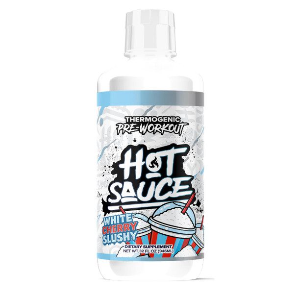 Pump Sauce Hot Sauce Thermogenic Pre-Workout White Cherry Flavor Liquid Energy Supplement With Caffeine And L-Citrulline 32 Fl Oz