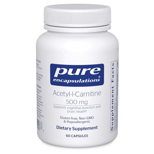 Pure Encapsulations Acetyl-L-Carnitine 500 Mg - Memory & Brain Supplement - Brain Support & Focus - Gluten Free & Non-Gmo 60 Capsules