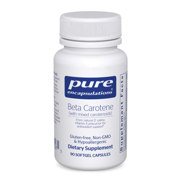 Pure Encapsulations Beta Carotene (With Mixed Carotenoids) Hypoallergenic Antioxidant And Vitamin A Precursor Supplement 90 Softgel Capsules
