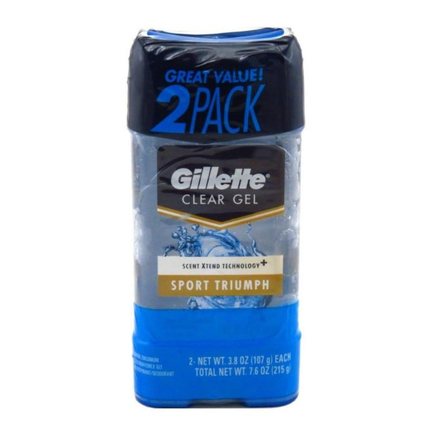 Gillette Sport High Performance Clear Gel Antiperspirant & Deodorant,Twin Pack, Sport Triumph 3.80 oz each, 2 ea