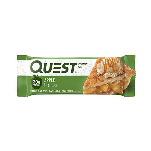 Quest Nutrition Protein Bar Apple Pie 20G Protein 7G Net Carbs 190 Cals Low Carb Gluten Free Soy Free 2.12Oz Bar 1 Count