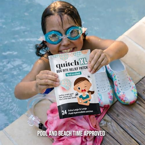 Quitch Xl Plaid Bug Bite Itch Relief Patch Kids Bug Bite Patch Summer Travel Essentials Mosquito Anti Itch Cream Alternative Summer Camp Essentials Itch Relief Camping Essential