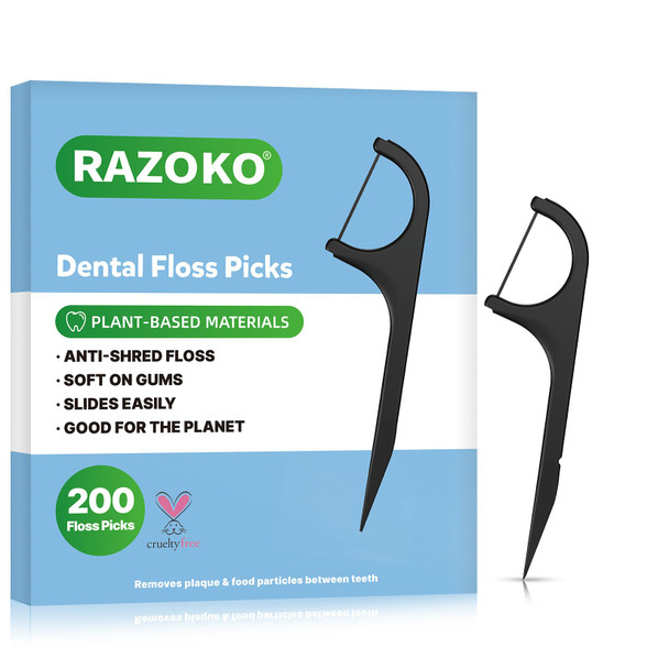 Razoko Biodegradable Dental Floss Picks - Easy Glide For Fresh Breath And Healthy Gums