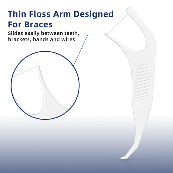 Razoko Orthodontic Flossers For Braces Ortho Dental Floss Picks For Adults & Kids Premium Thin FlossDesigned For Braces Unflavored 120 Count