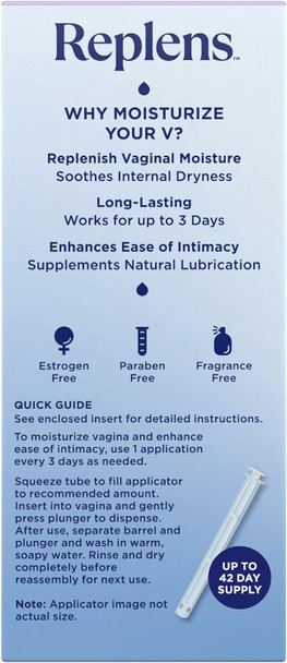 Replens Replens Long Lasting Vaginal Moisturizer 14 Applications 1.23 Oz (Pack Of 2)