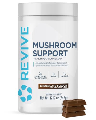 Revive Md Mushroom Powder Chocolate - Mushroom Supplement Supports Focus Cognitive Immune & Brain Health With A Blend Of Lion'S Mane Reishi Chaga Shiitake & Maitake - Gluten-Free (30 Servings)