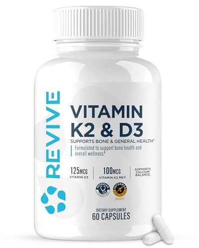 Revive Md Vitamin D3 & K2 Supplement For Women & Men - Physician Formulated K2 & D3 Vitamin Supplement Supports Bone Health & Muscle Strength - Immune & Cardiovascular Support (60 Servings)