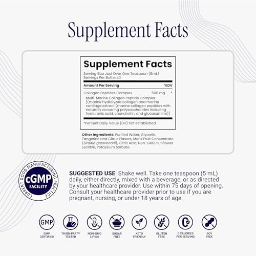 Rho Nutrition Liposomal Collagen Peptides - High-Absorption Liquid Collagen Supplement - Supports Skin Elasticity Joint Health And Overall Vitality For Healthy Aging 5 Fl Oz
