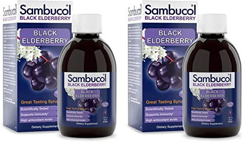 Sambucol Black Elderberry Syrup - Sambucus Elderberry Syrup Black Elderberry Liquid Immune Support High Antioxidants Gluten Free - Original Formula 7.8 Fl Oz (Pack Of 2)