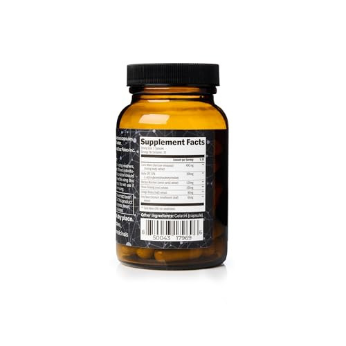 Santa Cruz Paleo Nootropic Capsules Lions Mane Alpha Gpc Panax Ginseng & Ginkgo Biloba For Focus Memory Mental Clarity & Energy Keto Paleo Gluten Free Brain Supplement 60 Caps