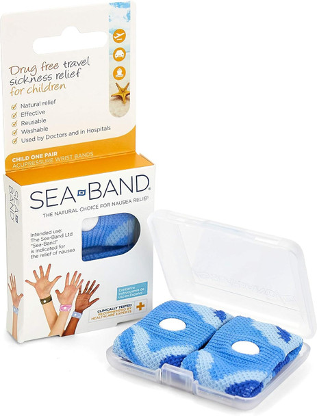 Sea-Band Acupressure Wrist Bands 1 Child Pair (Blue)