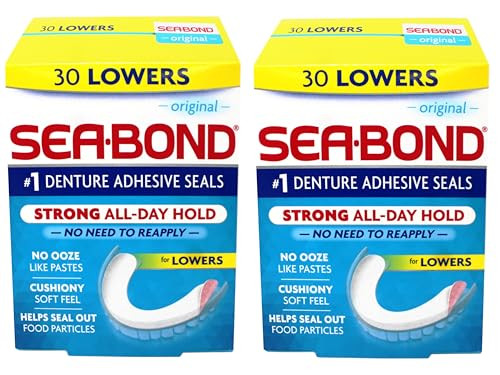 Sea-Bond Sea Bond Secure Denture Adhesive Seals Original For Lowers All-Day-Hold 30 Count 2 Pack