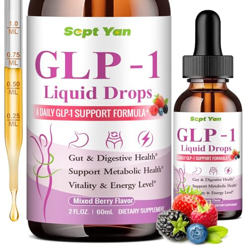 Sept Yan Glp-1 Support Liquid Drops - Support Healthy Metabolism Digestive & Gut Health For Women & Men Vegan Mixed Berry Flavor 2 Fl Oz