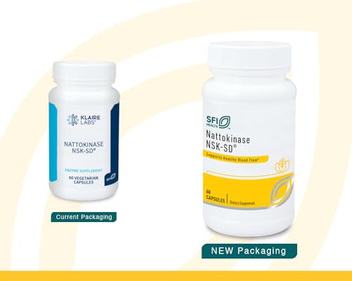 Klaire Labs Sfi Health Nattokinase Nsk-Sd - Proteolytic Enzyme For Cardiovascular Support Dairy & Gluten-Free (60 Capsules)