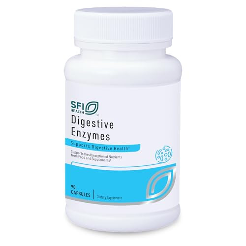 Klaire Labs Sfi Health Digestive Enzymes - Gut Health Supplements With Amylase Protease Lactase Cellulase & Lipase Enzymes For Digestion - Supports Occasional Bloating & Gas (90 Capsules)